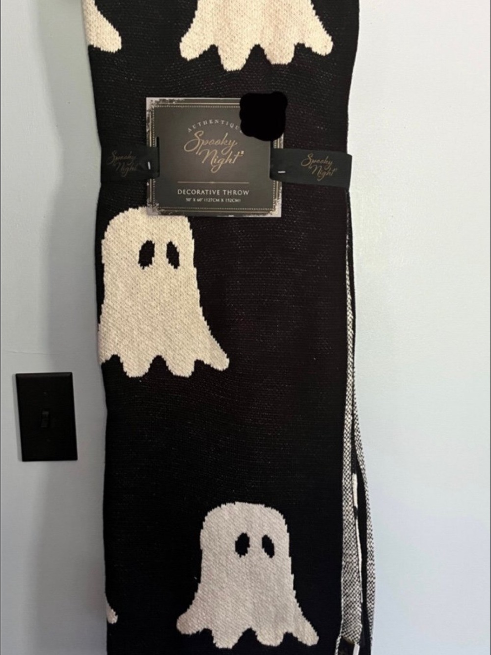 Max Studio Black and White Ghost Decorative Throw